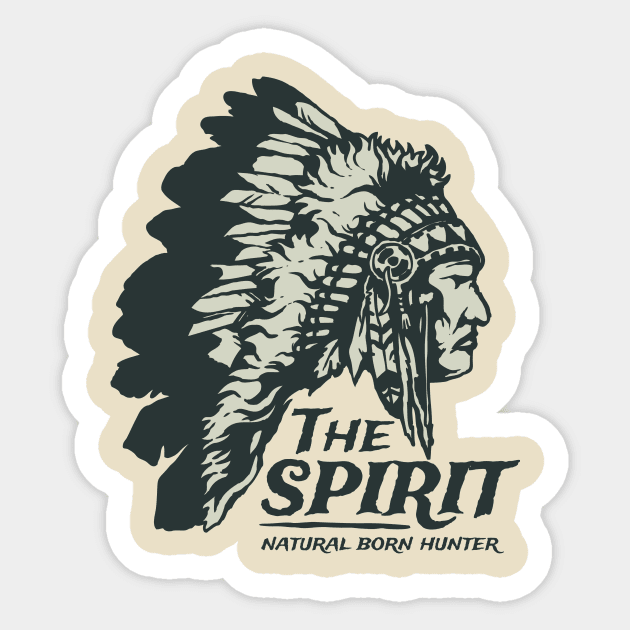 The Spirit - Natural Born Hunter Sticker by RadCoolguy